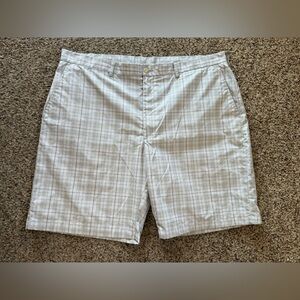 Hogan Light Gray Plaid Shorts